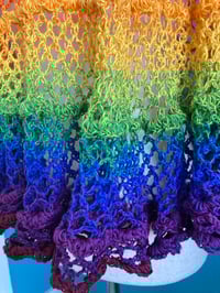 Image 3 of Handmade Crochet Poncho Rainbow 