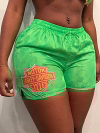 Image 2 of Neon Green Harley Shorts