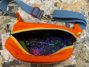 Image of Bright Orange Fanny Pack with Dandelion Sprinkle Patch