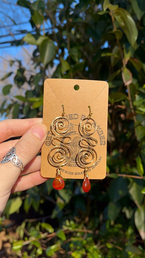 Image of Crystal swirl drop earrings