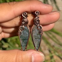 Image 3 of Moss Agate Earrings 🌿💚