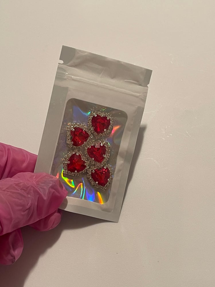 Image of RED BLING HEARTS