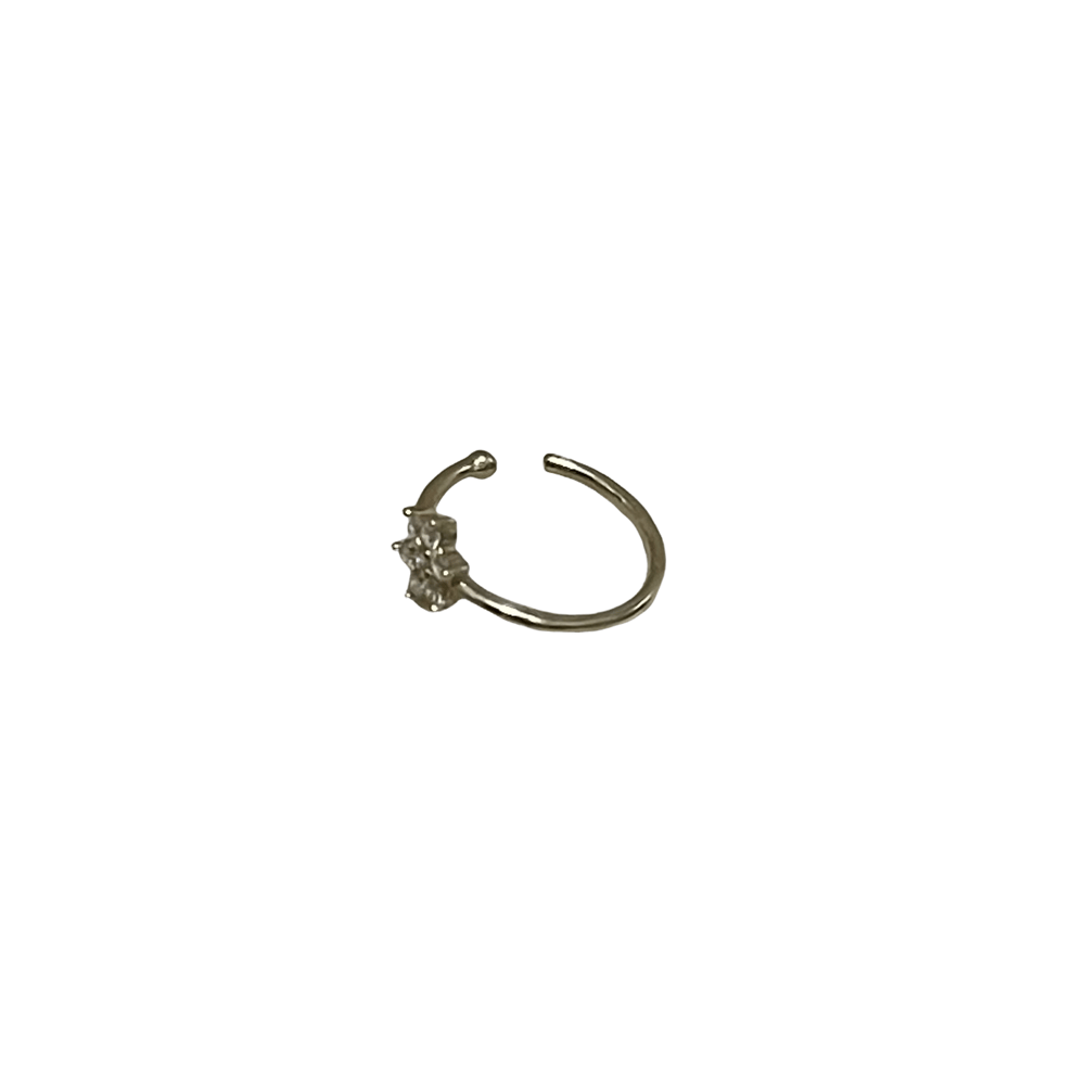 Image of 14k gold flower nose ring 