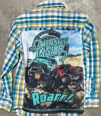 Children’s Vintage Blue/Yellow/White Cotton Shirt Monster Truck