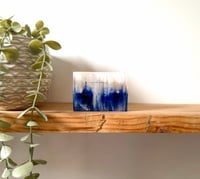 Image 3 of Tiny Silver Sky Telegraph Poles Landscape on wooden block