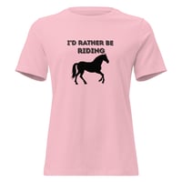 Image 4 of Women's Relaxed T-Shirt, I’d Rather Be Riding Horse Graphic T-Shirt – Equestrian Statement Tee
