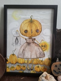 Image 1 of Lost in the Patch framed watercolor illustration 