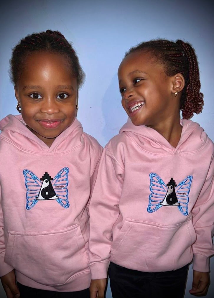 Image of Kids Light Pink Butterfly Hoody
