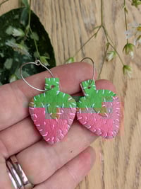 Image 2 of Pink Strawberry Earrings