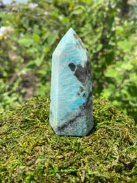 Image 1 of Amazonite and Smokey Quartz Obelisk 