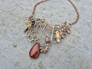 Carnelian flowers necklace 