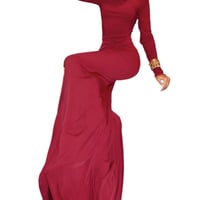 Image 5 of Turtleneck Ruched Red Dress dresses