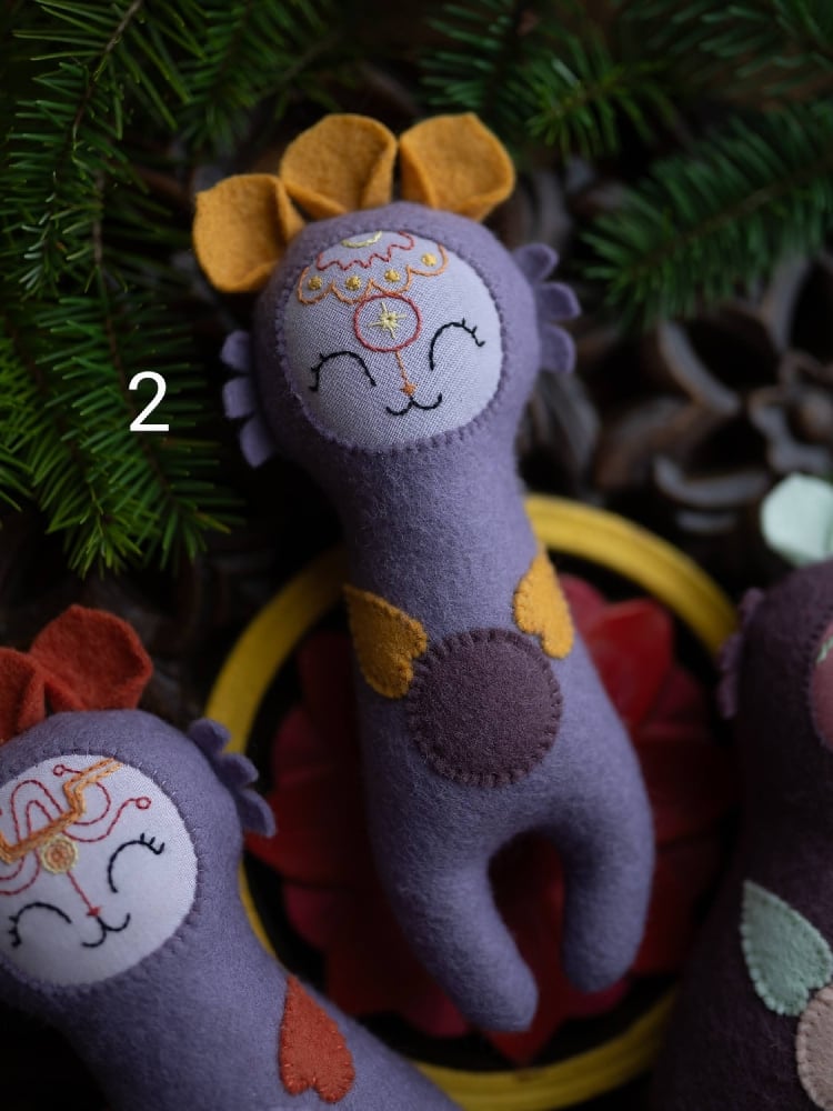 Image of Purple Felt Space Dolls