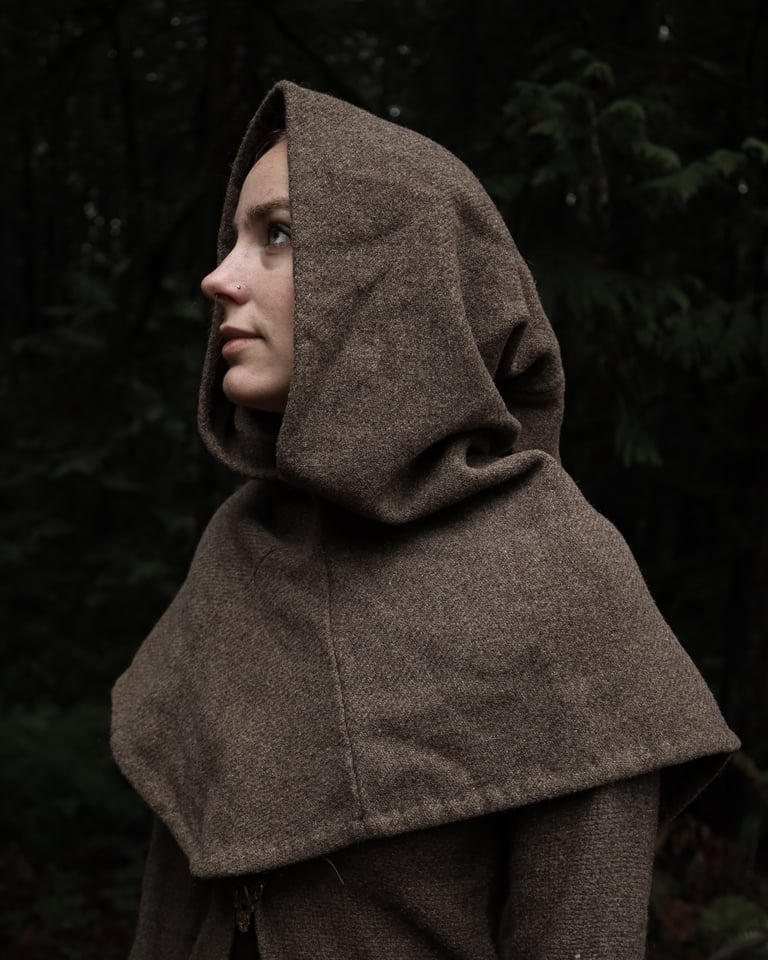 Medieval Hood - Midweight Brown Twill Image 2