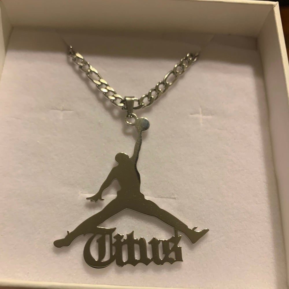 Image of Gold plated Custom cartoon character necklaces with name