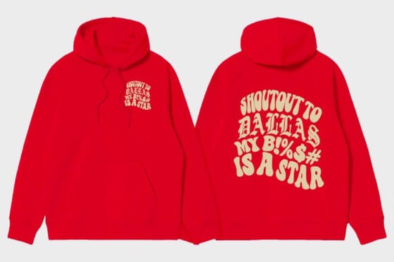 Image of DALLAS STAR HOODIE (RED/CRM)