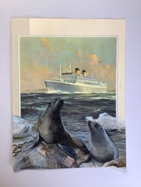 Image 1 of Seals on vintage menu.