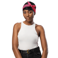 Image 3 of Breast Cancer Awareness Bandana - Black on Pink