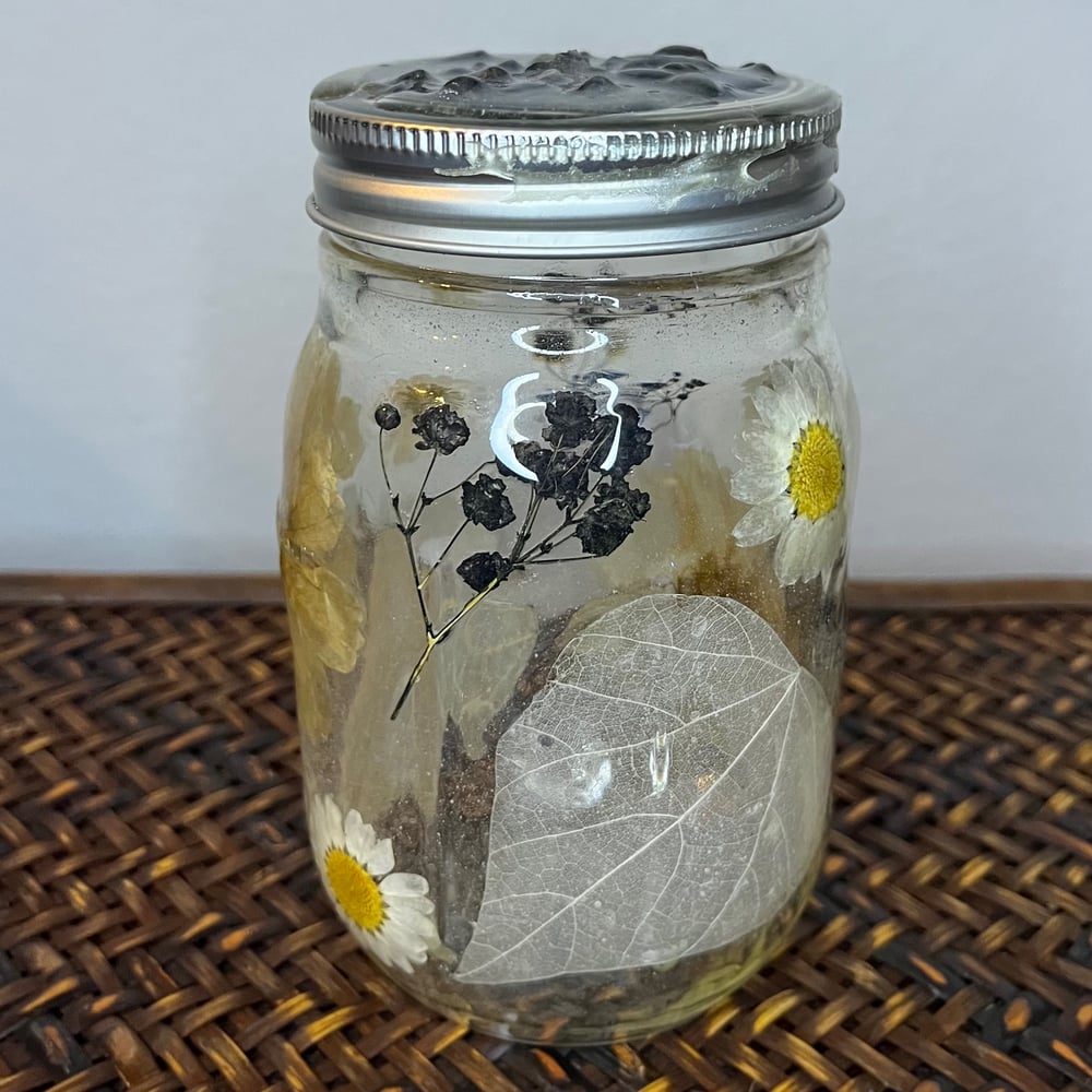 Image of labradorite floral mason jar