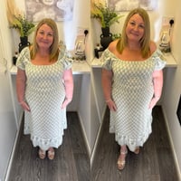 Image 1 of Linen Blend On Off Midi Dress