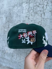 Image 3 of NAVY VISOR MULTI TONE OHTANI LOS ANGELES DODGERS CUSTOM FITTED CAP