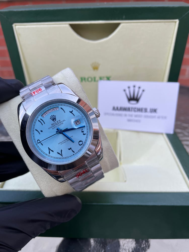 Image of Sky Blue Arabic Day-date