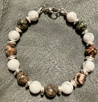 Image 2 of Red Snowflake Obsidian and Howlite with Silver Hematite - Size 7