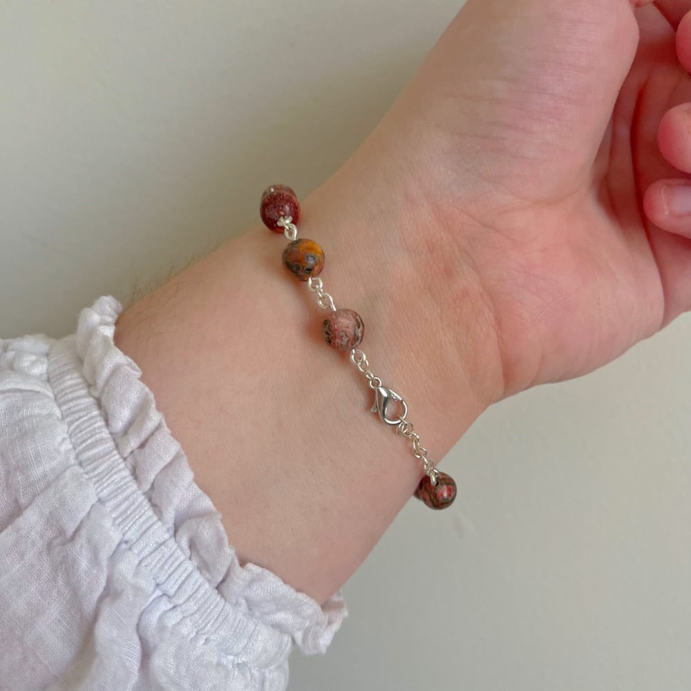 Image of hand-beaded chain bracelet