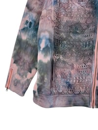Image 3 of ♻️ UPCYCLED XL Orvis 100% Cotton Knit Jacket in Muted Overdyed Ice Dye