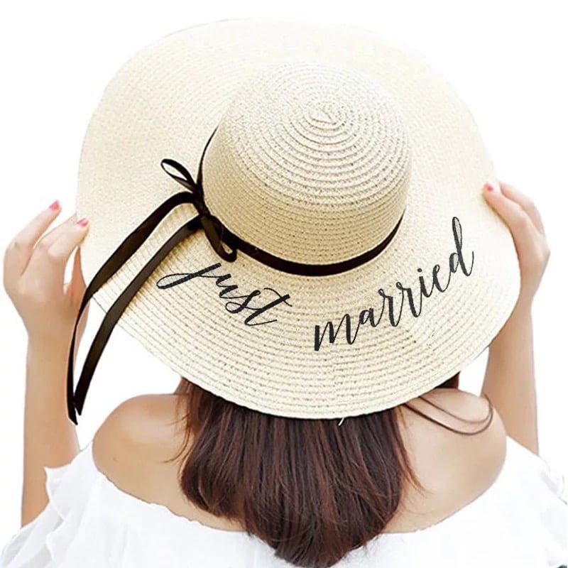 Image of ‘Just Married’ straw hat