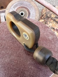 Image 1 of G11 honey and vintage brown & black linen sfk