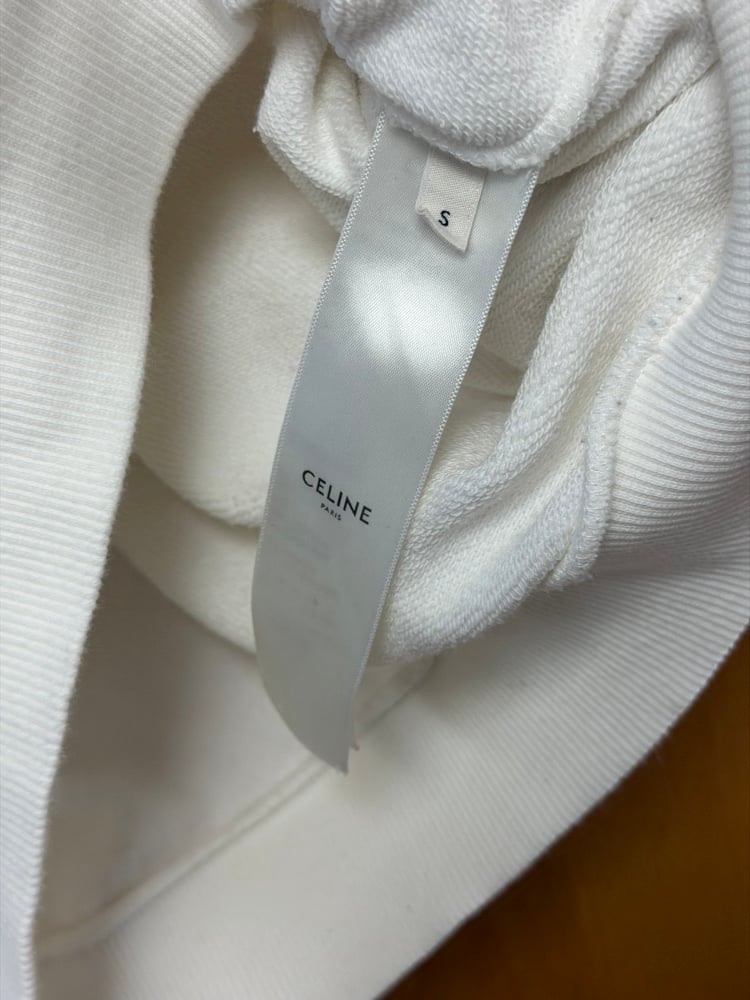 Image of Celine SS21 Damier Studded Logo Hoodie