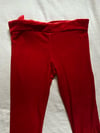 early 1970s hiphugger stretch red velvet trousers