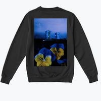 Image 1 of BLUE NIGHT, PANSY - Classic Black Sweatshirt 