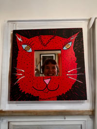 Image 5 of “Kitty Cat Mirror” one of a kind hand painted miror