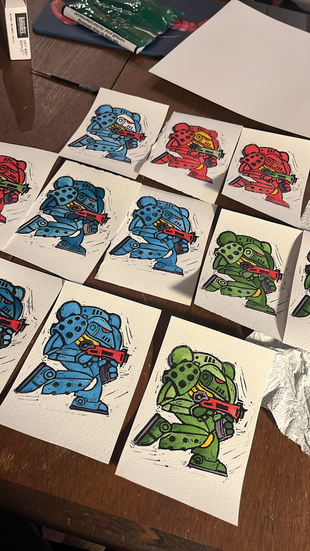 Space Marine Lino cut