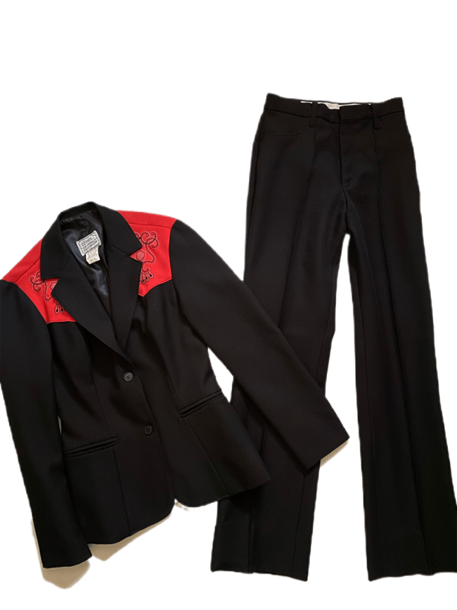 70s H bar C embroidered trouser suit 