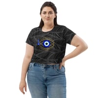 Image 1 of Evil Eye PHSH All-Over Print Crop Tee