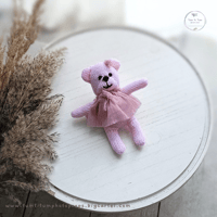 Image 1 of Knitted lady teddy bear  - pink