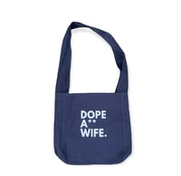 Navy Blue Sling Bag (white print) 