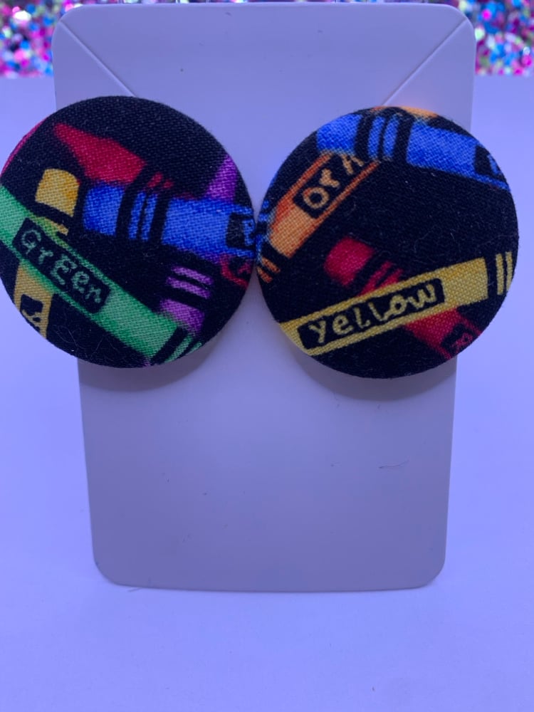 Image of Fun Button Earrings 