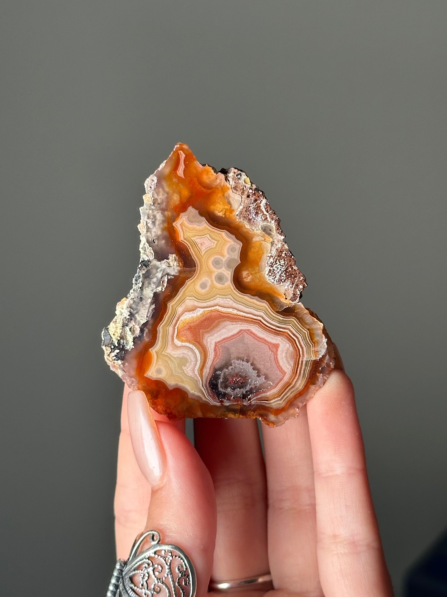 FUNKY FIRE RED LAGUNA AGATE FROM MEXICO