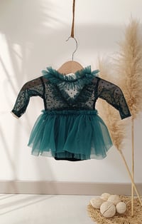 Image 1 of Newborn dress for photo shoots | Gabrielle | emerald dots