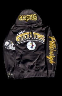 Image 2 of Black and Gold Pittsburgh Hoodie
