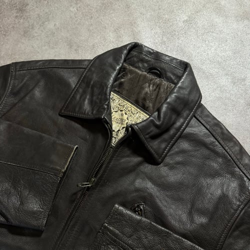 Image of 1990s Heavywieght Leather Jacket, Size Large