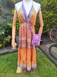 Image 6 of Havana Halter Dress- classic statement holiday piece- one size - YELLOW POP PURPLE