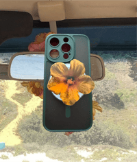 Yellow Mango hibiscus phone grip