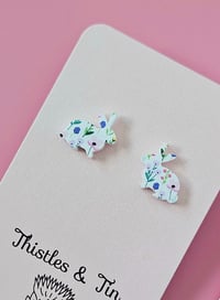 Image 4 of Sitting Wildflower Bunny Studs - 492