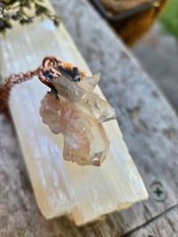 Image 2 of Electroformed  Quartz cluster with calcite necklace