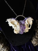 Amethyst Bisected Cat Skull - Necklace